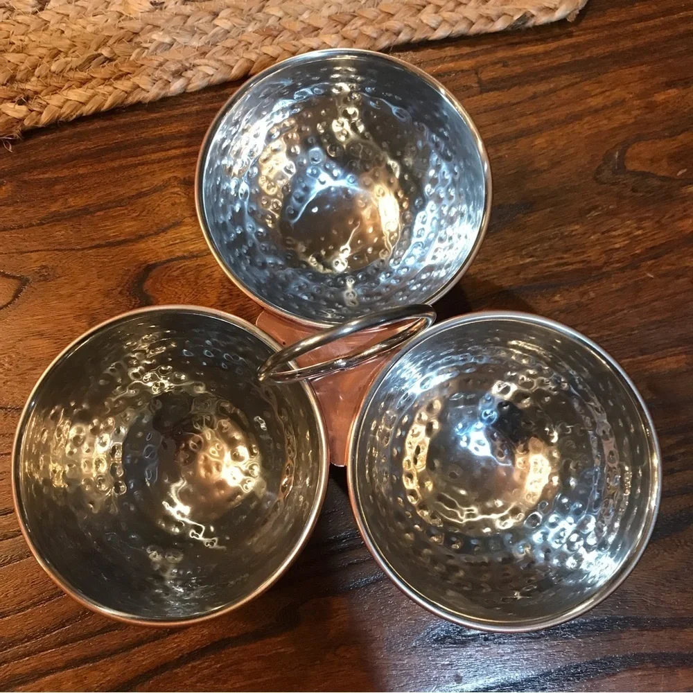 ▪️Hammered Copper & Silver Serving Piece